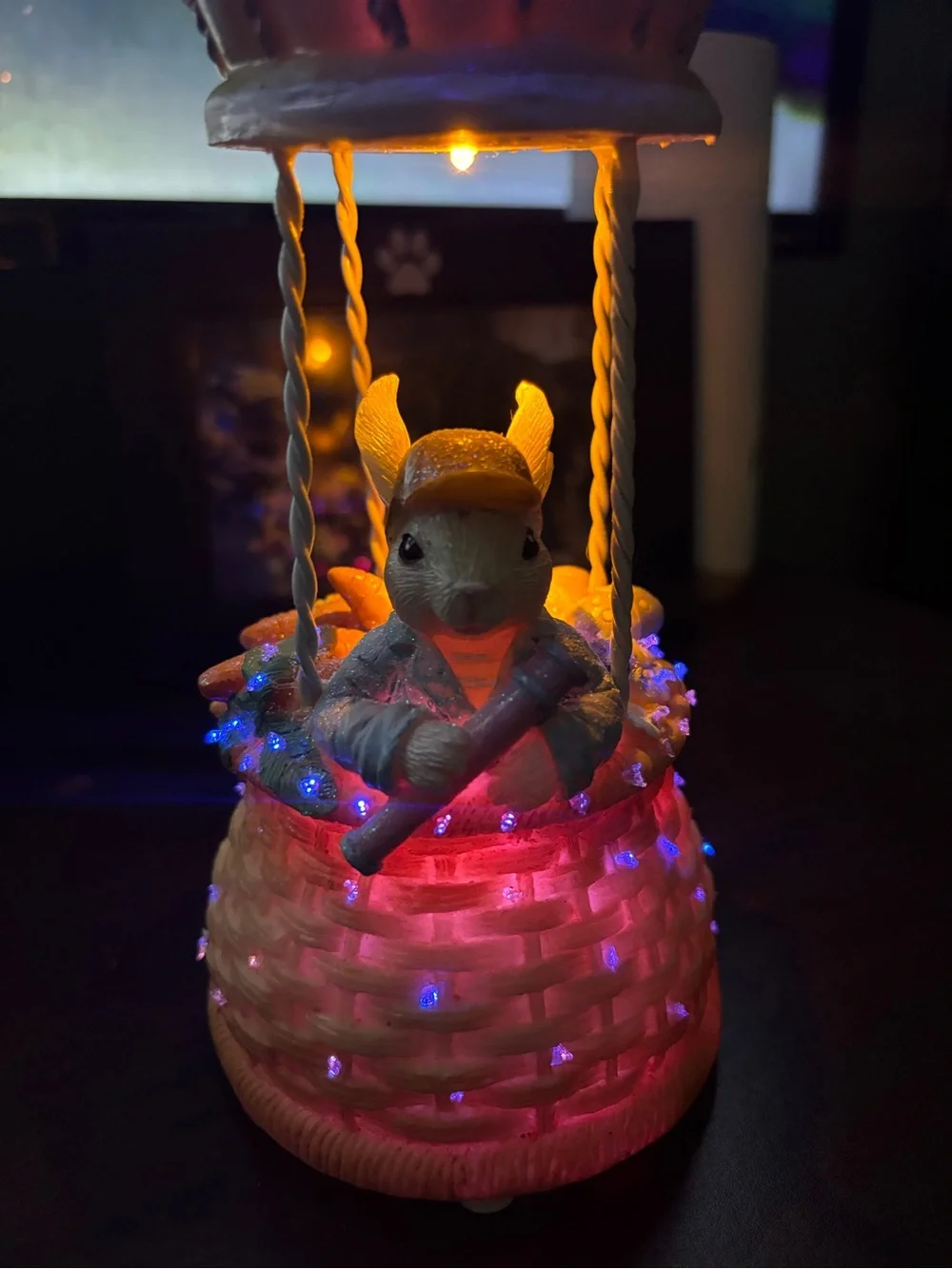 Glowing Hot Air Basket Bunny Decoration